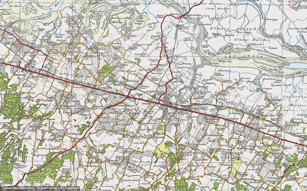 Old Map of Milton Regis, 1921 in 1921