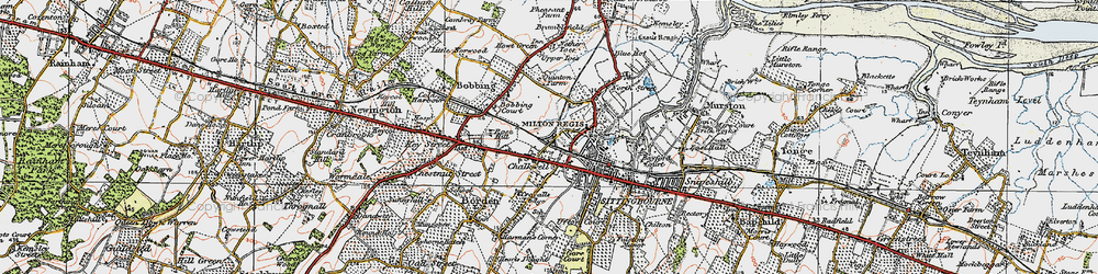 Old map of Milton Regis in 1921
