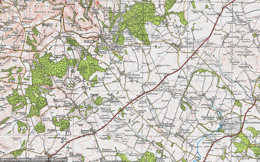 Old Map of Minchington, 1919 in 1919