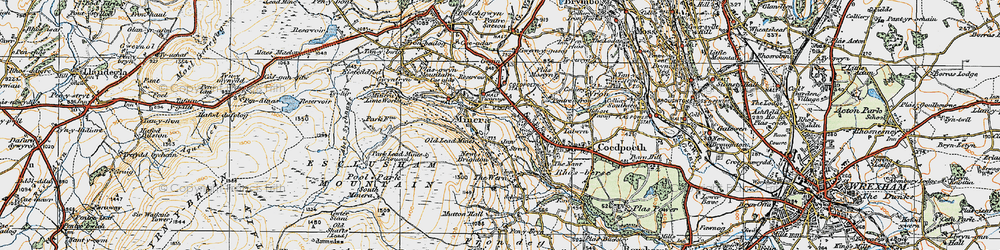 Old map of Minera in 1921