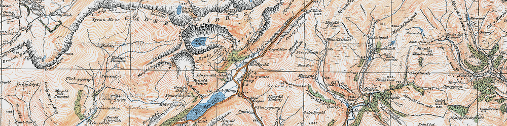 Old map of Afon Fawnog in 1921