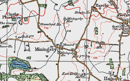 Old map of Miningsby in 1923