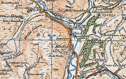 Old map of Minllyn in 1921