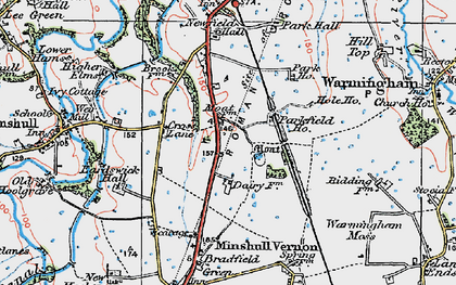 Old map of Minshull Vernon in 1923