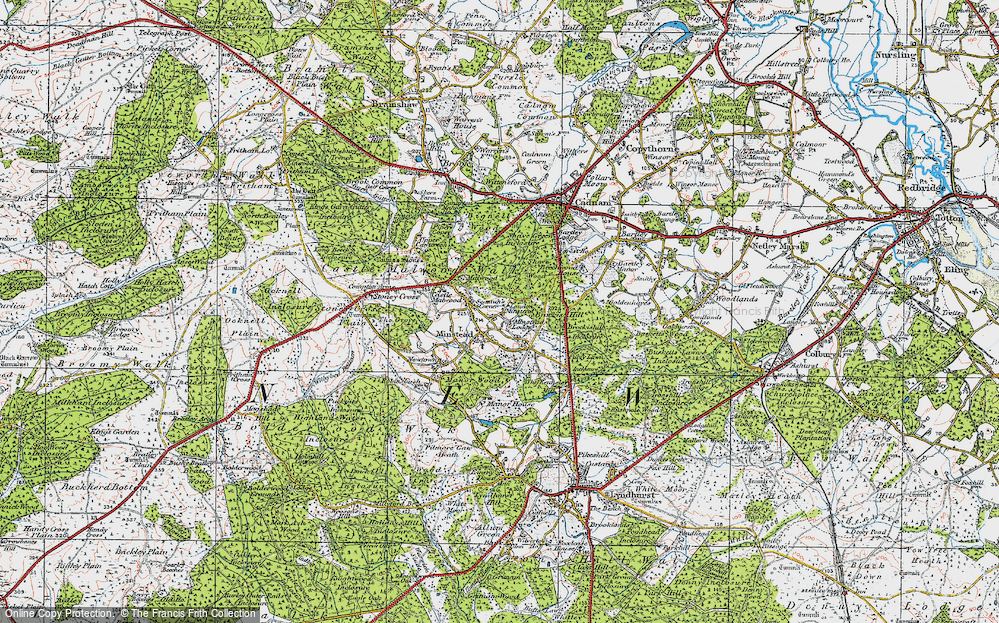 Old Map of Minstead, 1919 in 1919