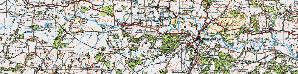 Old map of Minsted in 1919