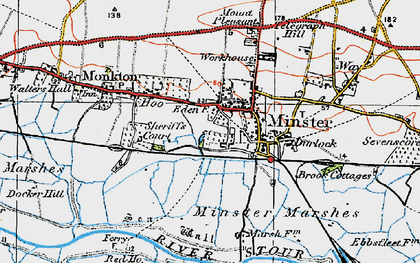 Old map of Minster in 1920