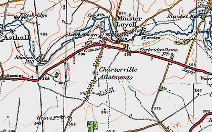 Old map of Minster Lovell in 1919