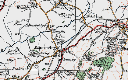 Old map of Minsterley in 1921