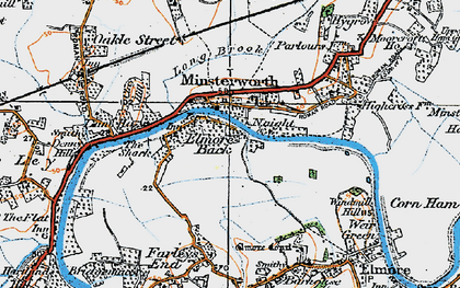 Old map of Minsterworth in 1919