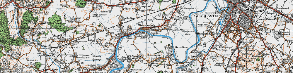 Old map of Minsterworth in 1919