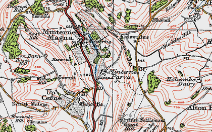 Old map of Minterne Parva in 1919
