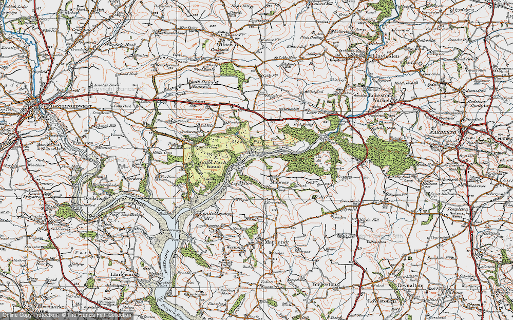 Old Map of Minwear, 1922 in 1922