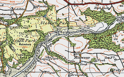 Old map of Minwear in 1922