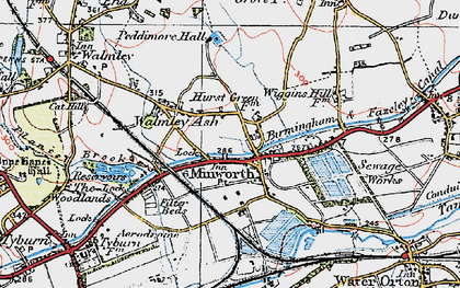 Old map of Minworth in 1921