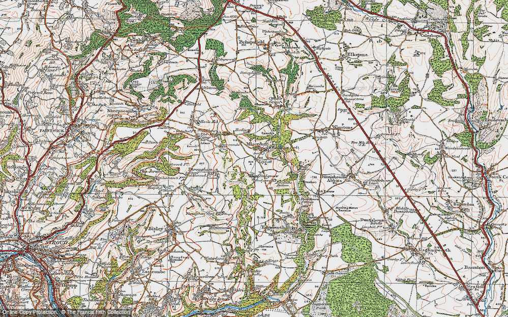 Old Map of Miserden, 1919 in 1919
