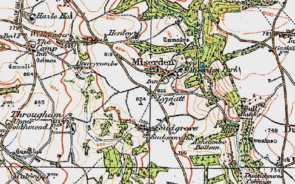 Old map of Miserden in 1919