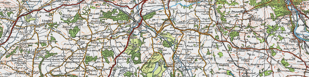 Old map of Miskin in 1922