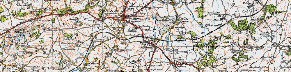 Old map of Misterton in 1919
