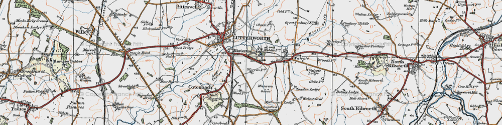 Old map of Misterton in 1920