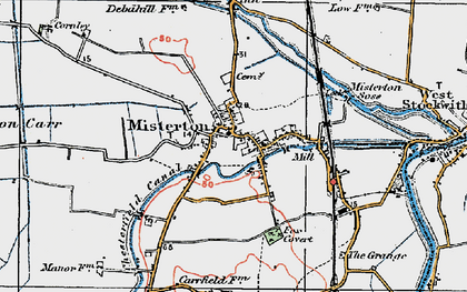 Old map of Misterton in 1923