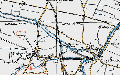 Old map of Misterton Soss in 1923
