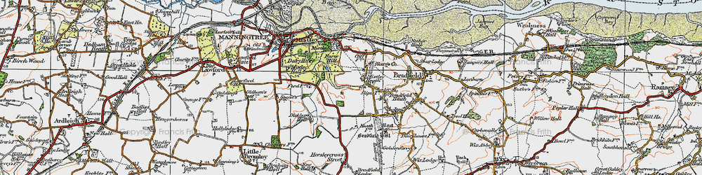 Old map of Mistley Heath in 1921
