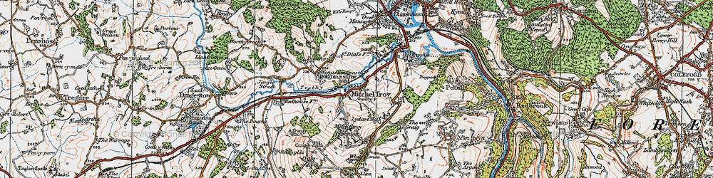 Old map of Mitchel Troy in 1919