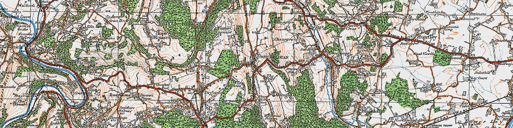 Old map of Mitcheldean in 1919