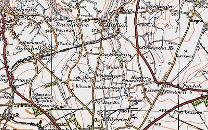Old map of Mithian Downs in 1919
