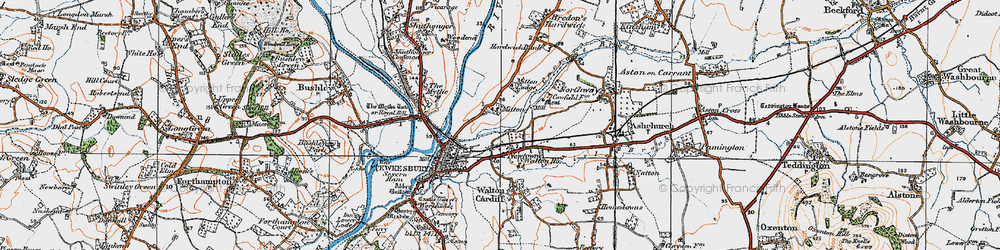 Old map of Mitton in 1919