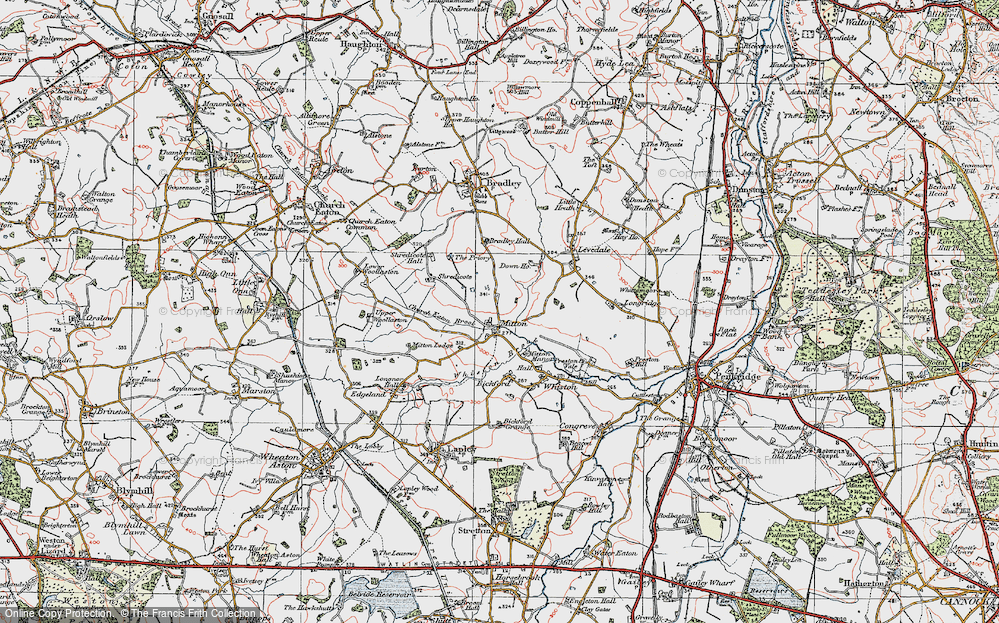 Old Map of Mitton, 1921 in 1921