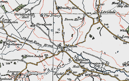Old map of Mitton in 1921