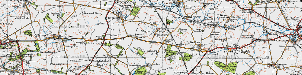 Old map of Mixbury in 1919