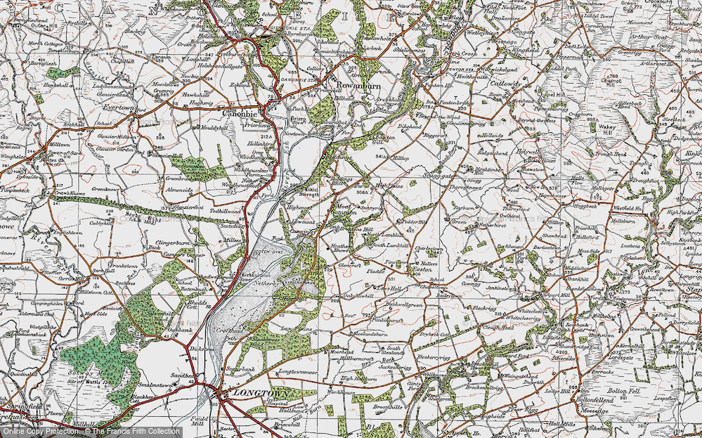 Old Map of Moat, 1925 in 1925