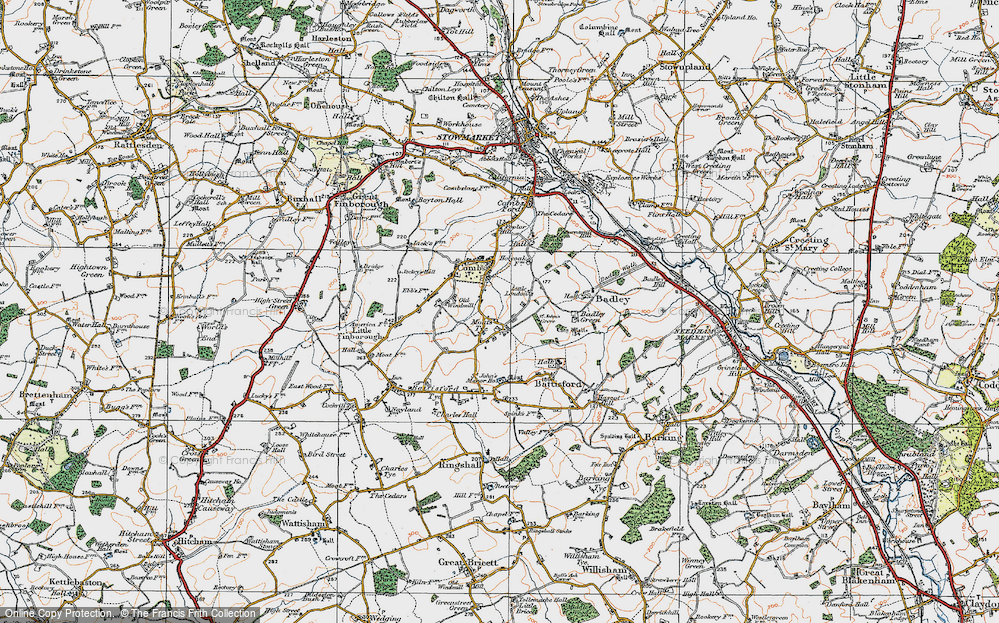 Old Map of Moats Tye, 1921 in 1921