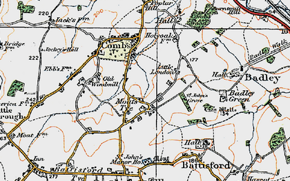 Old map of Moats Tye in 1921