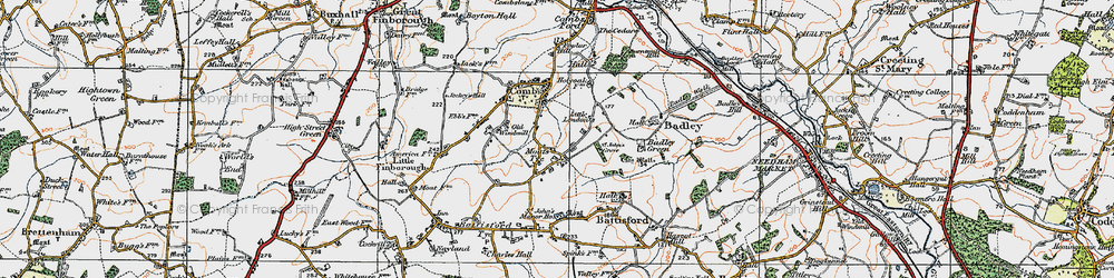 Old map of Moats Tye in 1921