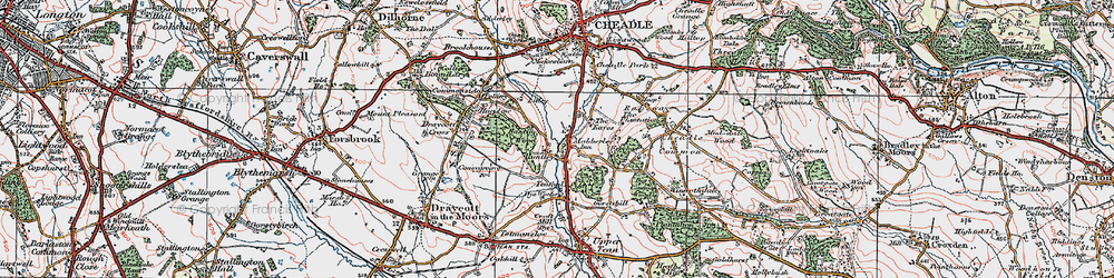 Old map of Mobberley in 1921