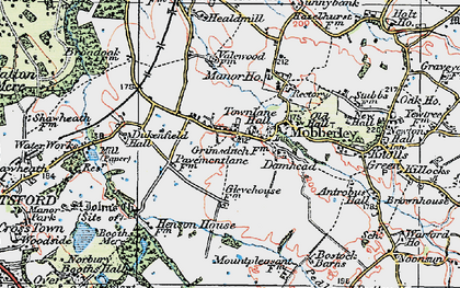 Old map of Mobberley in 1923