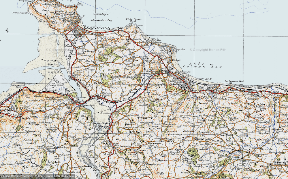 Old Map of Mochdre, 1922 in 1922