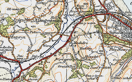 Old map of Mochdre in 1922