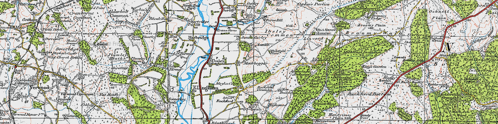 Old map of Mockbeggar in 1919