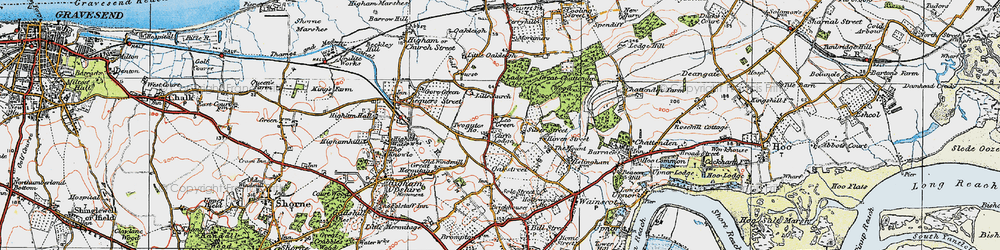 Old map of Mockbeggar in 1921