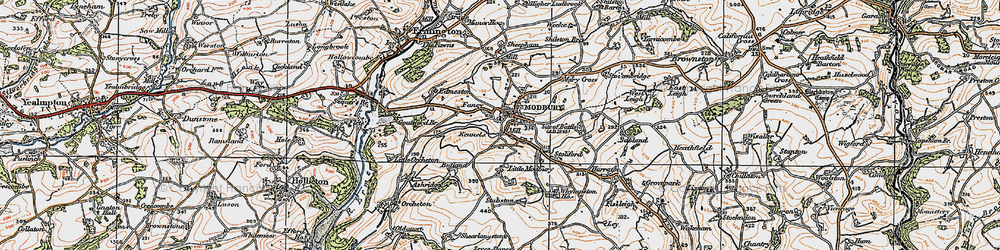 Old map of Modbury in 1919
