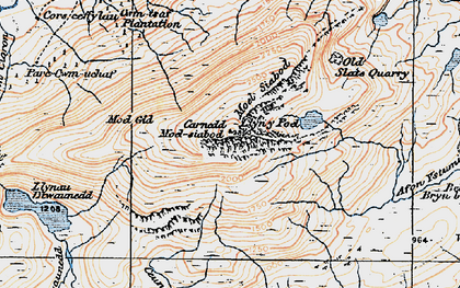 Old map of Moel Siabod in 1922