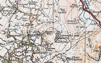 Old map of Moel Tryfan in 1922