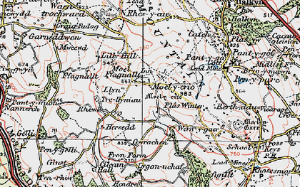 Old map of Moel-y-crio in 1924