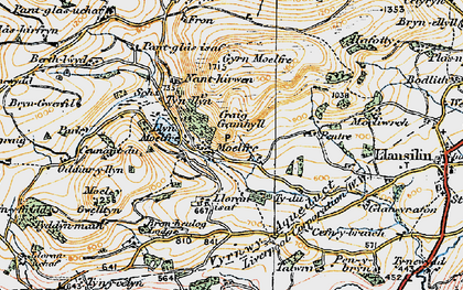 Old map of Bryn-Gwerfil in 1921