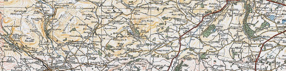 Old map of Bryn-Gwerfil in 1921